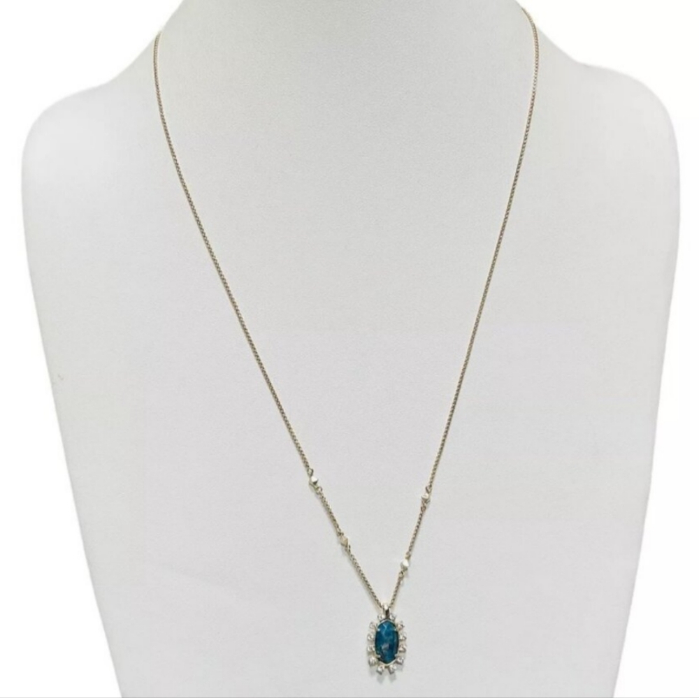 Elegant Blue Kendra Scott Brett Gemstone Necklace